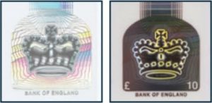 new £10 note foil patches