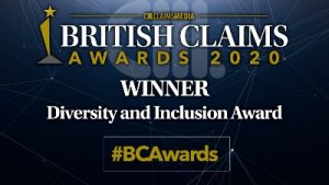 Winner of British Claims Awards 2020 in Diversity and Inclusion Award #BCAwards